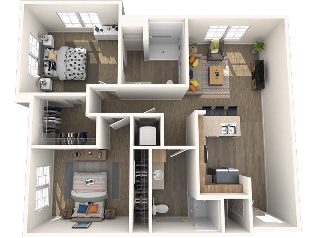 The Andover, a 980 square foot apartment.